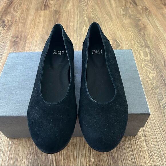 EILEEN FISHER black flats slip on shoes women’s 8 new - Picture 6 of 7